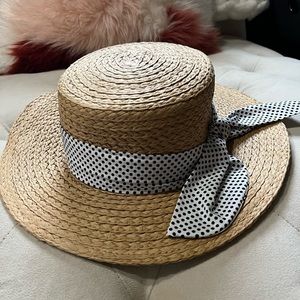 Anthropologie straw boater hat, NWOT